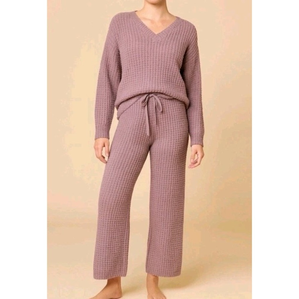 Softies 2pc Set XL $160.00 Lounge New Waffle Marshmallow V neck Pj Driftwood
